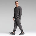 Men's Merino Wool & Organic Cotton Knit Sweater and Jogger Set Breathable Solid Pattern with Comfort and Style