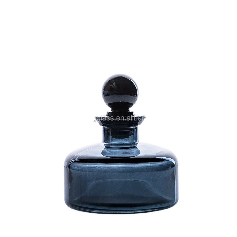 200ml Large Blue Aromatherapy Glass Diffuser Bottles Aroma Diffuser Bottle with Stopper
