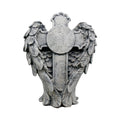 Vintage Angel Wing Cross Resin Sculpture with Distressed Finish Antique Style Wall Hanging Ornament with Feather Texture