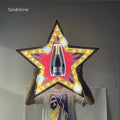 Customized Star Shaped LED Bottle Presenter Acrylic Glorifier Display Racks with Champagne Light Stand Party Decorations