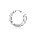 Evorte 16g G23 Titanium Trendy 18K Gold Plated Septum Ring Women 3 Stacked Barbell Bar Daith Earring Hoop Piercing Body Jewelry