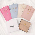 Custom Logo Velvet Sueded Jewelry Packaging Pouch Bag Recyclable Insert Pad and Button