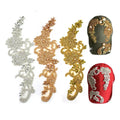 WRA-1006 Keering Custom Iron on Patches Bling Crystal Beaded Rhinestone Applique Flatback Style Motif for Hat Shoes & Wedding