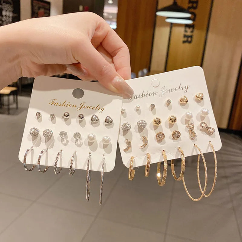 2025 Europe and America Hot Selling Fashion Set  Earrings Diamond Pearl Earrings for Girls