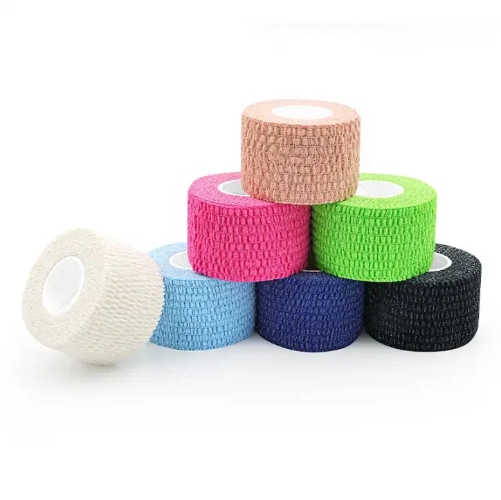 Cotton Athletic Elastic Adhesive Bandage Wrap Crepe Sport Thumb Tape 5cm LEAB Tape for Weightlifting Climbing