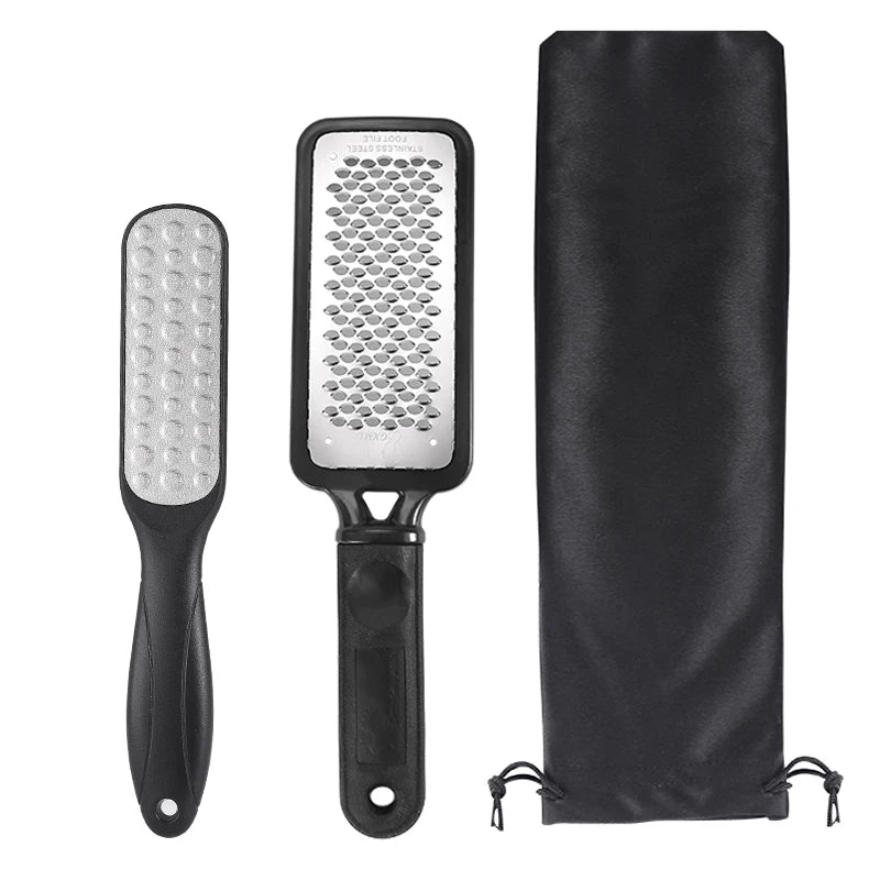High Grade Durable Eco-friendly Stainless Steel ABS Professional Portable Fashion Double-Sided Long Handle Foot Callus Remover