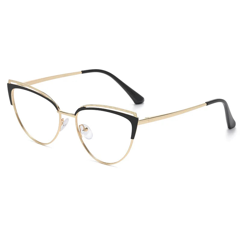 Best Womens Fashion Metal Eyeglass Photochromic Anti Blue Light Glasses Prescription Glasses Butterfly Eyeglasses Frames