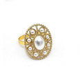 Luxury Vintage Gold Napkin Holder With Pearl Rings Classic Iron Design for Wedding Table Decoration Round Pattern for Parties
