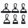 Meetee BD381 25mm Black Leather Bag Strap Hardware Accessories Side Clip Buckle Swivel Clasp Hook Buckle Luggage Ring Belt