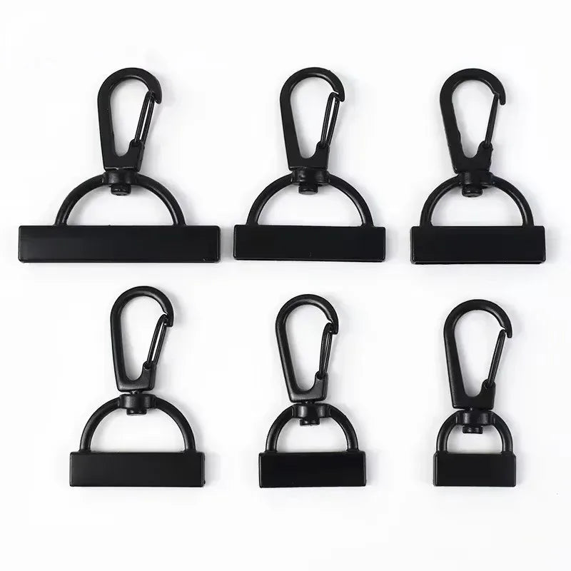 Meetee BD381 25mm Black Leather Bag Strap Hardware Accessories Side Clip Buckle Swivel Clasp Hook Buckle Luggage Ring Belt