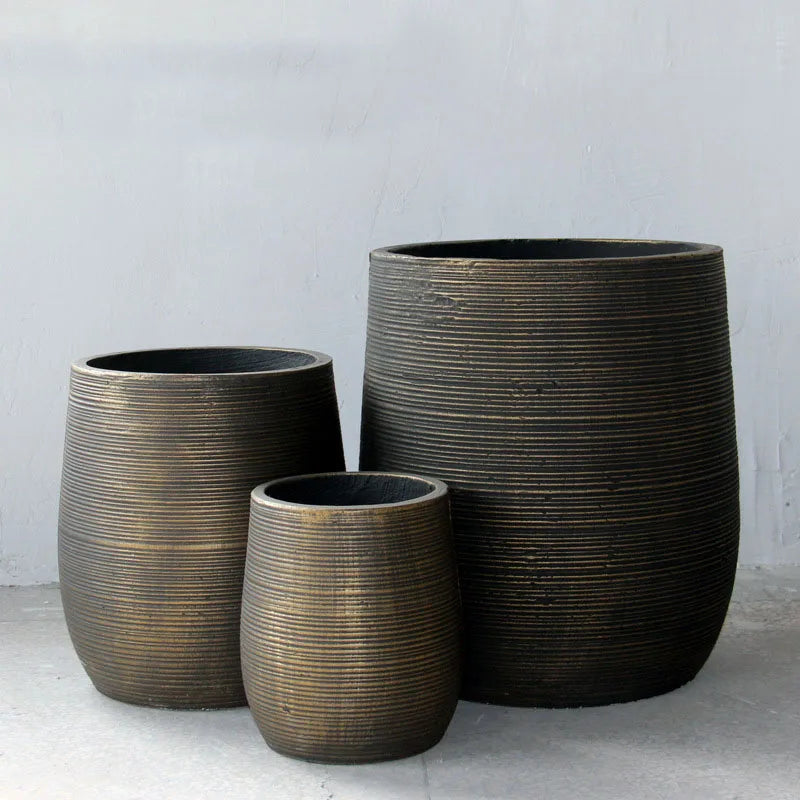 House Oval Concrete Large Size Cement Outdoor Planters Garden Flower Pots for Indoor Plants