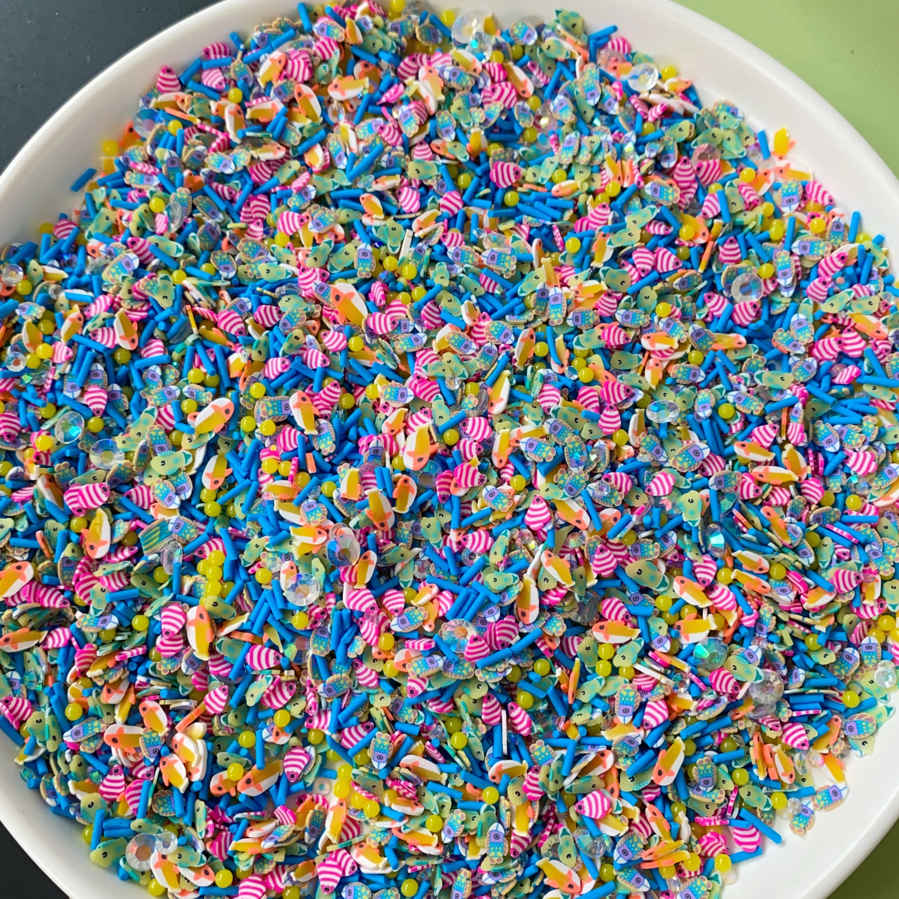 1kg Custom Cute Ocean Theme Small Fish DIY Decor Charms Mini Polymer Clay Beads For Crafts