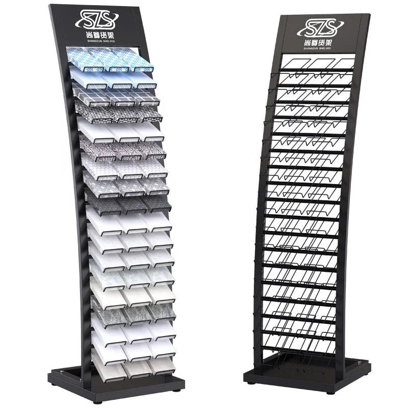 Stone Sample Stand Large Tile Display Rack Factory Marble Custom Metal Showroom Panel Slab Porcelain Customized Color 15 Layers