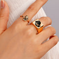 2pcs Couple Ring Set Punk Anatomical Heart Stainless Steel Rings for Men Women Couple Unique Fashion Ring Valentine's Day Gift