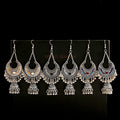 Vintage Women Ethnic Tribe Blue Silver Color India Jhumke Ladies Earrings 2021 Bohemian Tassel Drop Earrings Hangers