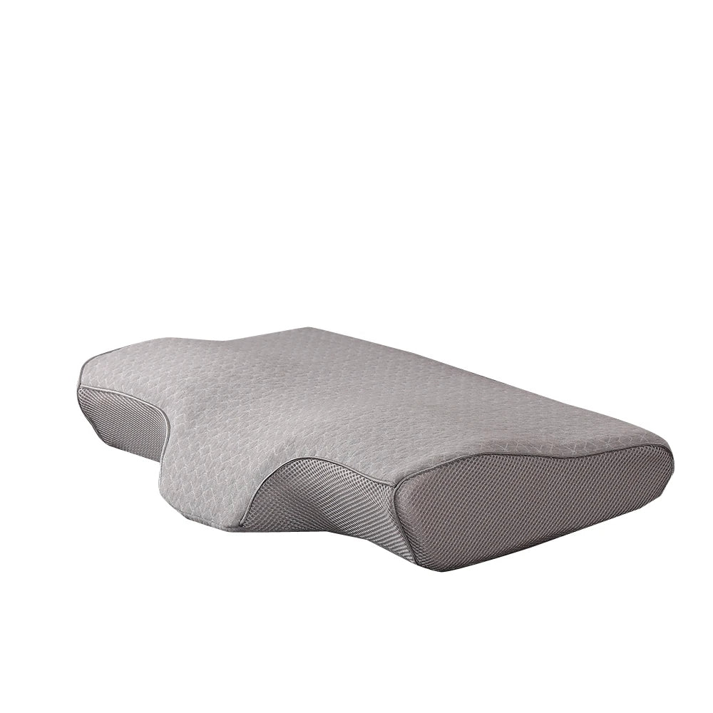 Ergonomic Orthopedic Anti-Snore Memory Foam Cervical Pillow Grey Bamboo Cover Bedding
