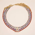 Handmade Bohemian Style Natural Pearl Necklace With Rainbow Miyuki Rice Beads Strand Type Choker Necklaces