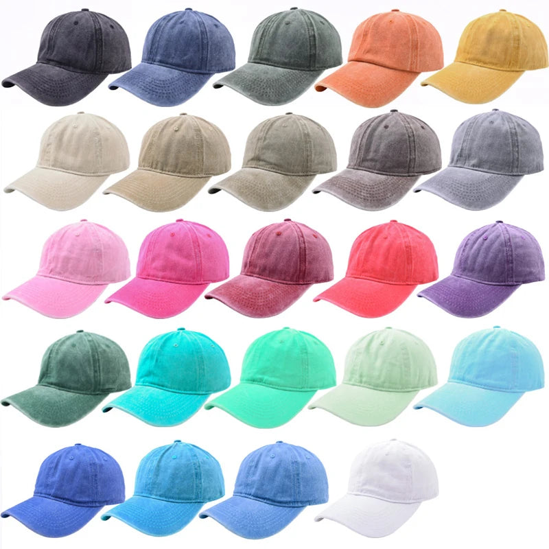 Hot Sale Outdoor Unisex 6-Panel Denim Sporty Sports Baseball Trucker Hat Blank Hip Hop Vintage Wash Cotton