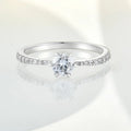 Handcrafted Luxury Wedding Ring 925 Sterling Silver Round Cut Zircon Diamond Engagement Ring for Women