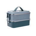 New Design Double-layer Large Capacity Food Storage Container Stainless Steel Lunch Box Silicone Handle Metal Food Carrier