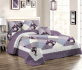 100% Cotton Home Bedspread Set with Floral Pattern Microfiber Quilt