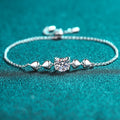 Silver 925 Original Diamond Test Past Brilliant Cut 1 Ct D Color Heart Cow Head Moissanite Bracelet Creative Gemstone Chain