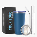 Custom Logo 16oz Double Wall Travel Tumbler Vacuum Insulated Stainless Steel 304 Tapered Tumblers with Lid Coffee Beer Gift Use
