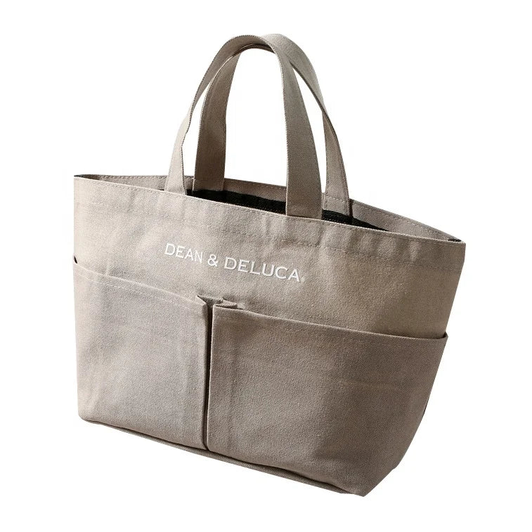 Customised Washed Canvas Shopping Bag Cotton Canvas Small Tote Lunch Bag with Printed logo Custom Promotional Gift Bag
