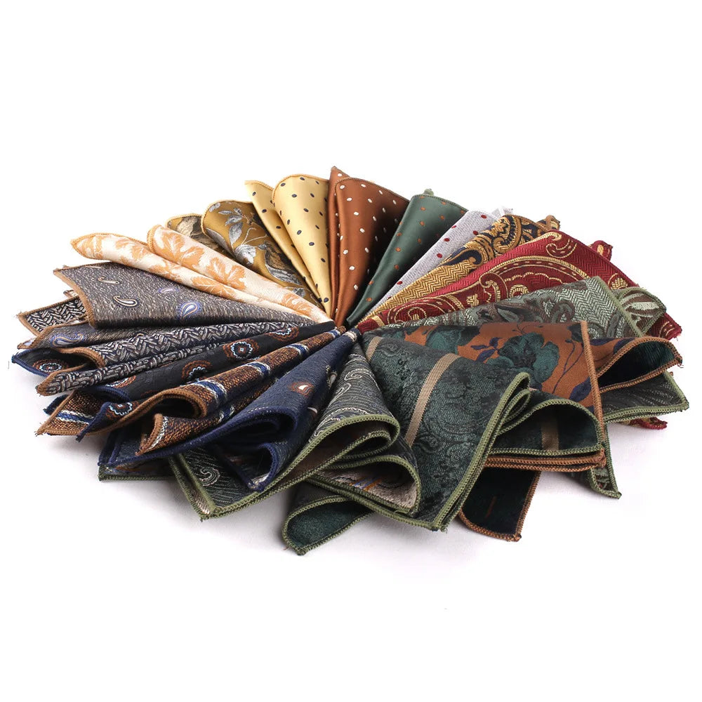 Wholesale Paisley Casual Pocket Square Floral Handkerchief Polyester Hanky for Wedding Party