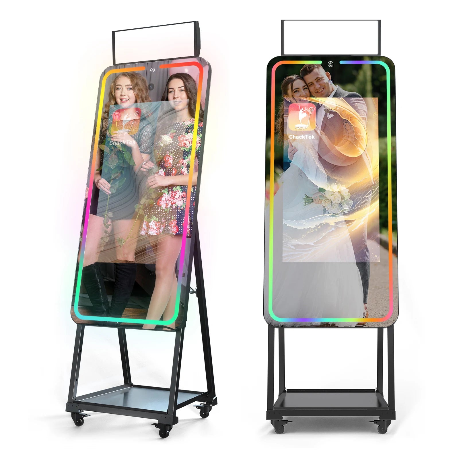 Marvel 32 Inch Colorful RGB Light Removable Touch Magic Mirror Photo Booth With High-Definition Camera Android Windows System