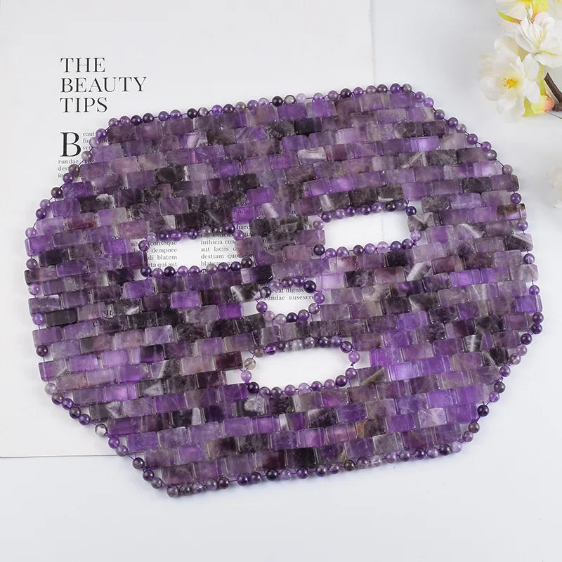 DIY Natural Jade Face Mask Amethyst Sleep Cooling Massager Therapy Crystal Stone Anti Aging Shade Cover Face Mask