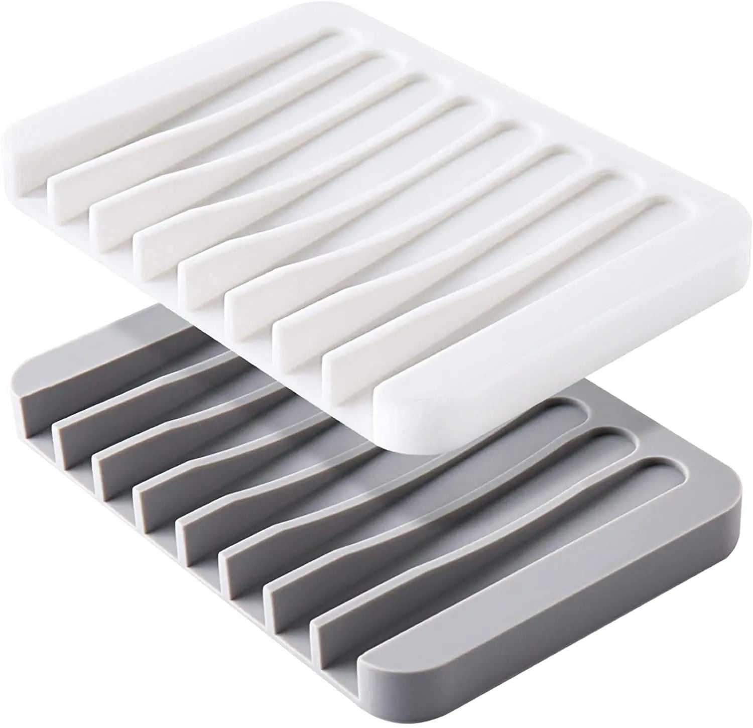 Premium Bathroom Kitchen Soap Holder Silicone Self Draining Soap Dishes