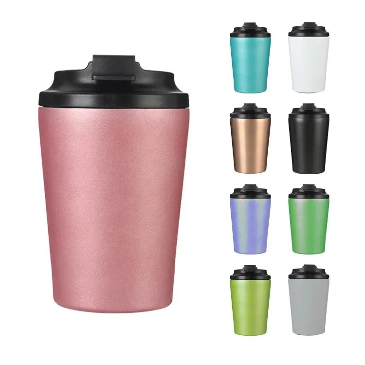 350ml Reusable Double Wall Stainless Steel Vacuum Coffee Mug Insulated Travel Cup Custom 12oz Car Mug Mini Ice Cup With Flip Lid