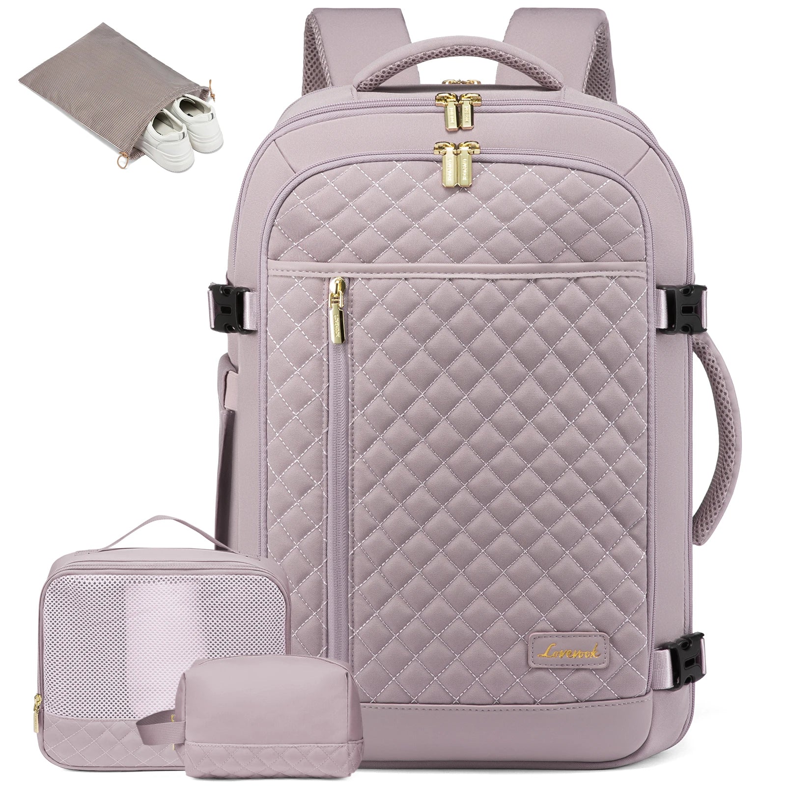 LOVEVOOK Custom Business Travel Expandable Computer Waterproof Anti Theft 15.6In Large Laptop Backpack Travelling Bag With Cubes