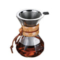 Heat Resistant Glass High Quality Top Drip Limited Hot Coffee Dripper Style Server Kettle 400ml 600ml 800ml Coffee Pot Set