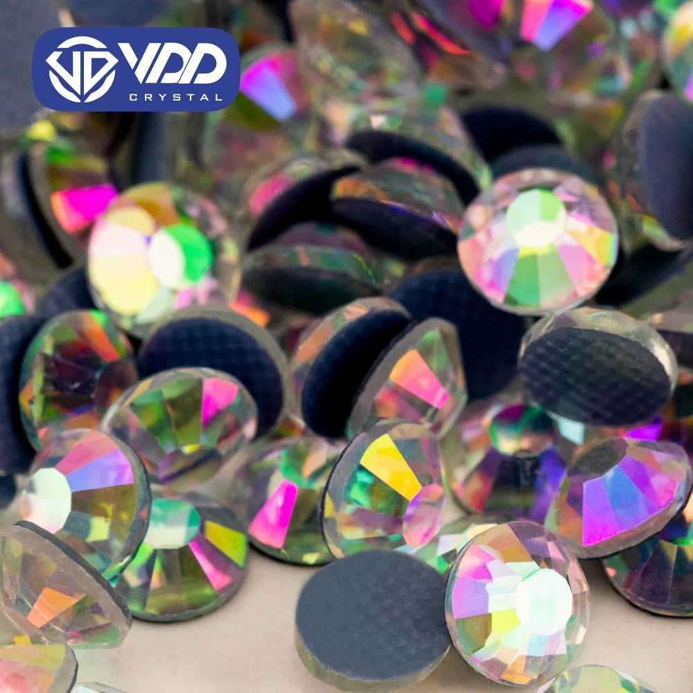 VDD 222 Spring Bloom New Color Hotfix Glass Rhinestones Crystal Flatback Glitter Strass Stones for DIY Clothes Wedding Dress