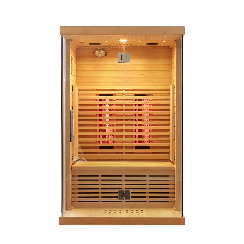 Indoor 2 Person Size Full Spectrum Heater/ Carbon Panel Wooden Red Light Sauna Sell