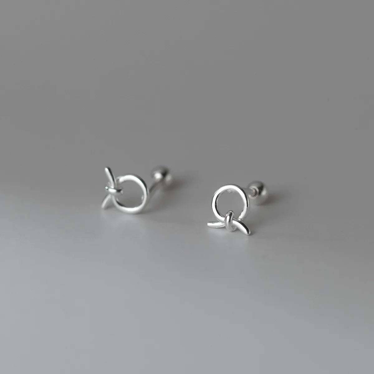 18k Gold Plated Geometric Twisted Knot S925 Sterling Silver Stud Earrings