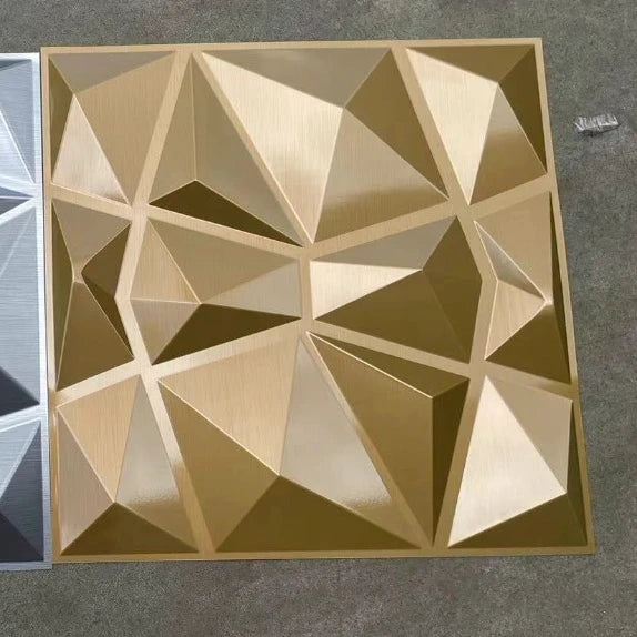 UDK Gold PVC 3D Wall Panel Silver Waterproof for Living Room Modern Design Home Decor