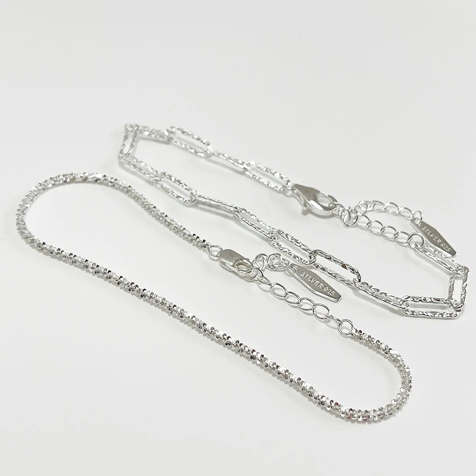 S925 Silver Flash Galaxy Italian Design Girlfriends Bracelet Women Fashion Simple Sterling Silver Bracelet
