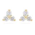 Gemnel Dainty 925 Sterling Silver 14k Gold Trio Diamond Stud Earrings Women Jewelry