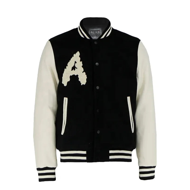 ODM Winter Polyester Unisex Varsity Bomber Jacket with Embroidery Waterproof & Windproof Features