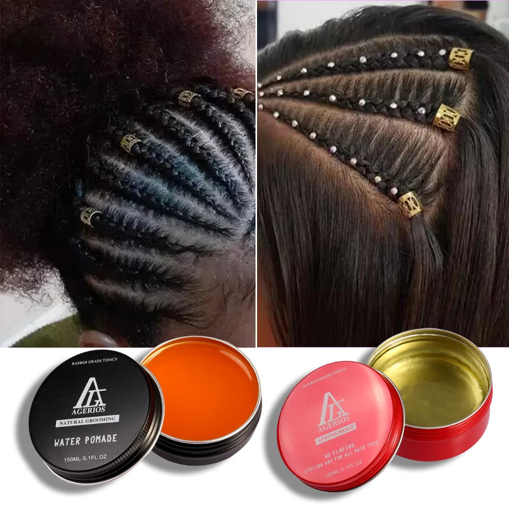 Organic Water-Based Strong Hold Hair Braiding Cream Curly/Frizzy Hair Extensions Texturizing Nourishes Scalp Smooth Edges
