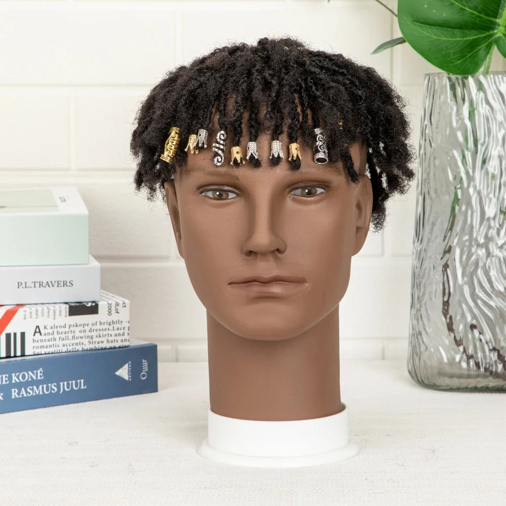 BLT New Style Interlocking Dreadlocks Toupee 100% Remy Human Kinky Straight Base Unit for Black Men 8x10inch Transparent Lace