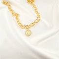 Mens Gold Chain With Pendant INS European Style 18K Brass All Saints' Day Smiling Face Jesus Zircon Pendants