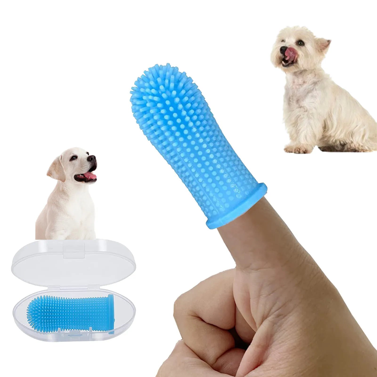 Wholesale 360 Degree Pet Toothbrush for Dog Teeth Cleaning Dog Finger Brush Toothbrush Dog Tooth Brushing Finger Toothbrush