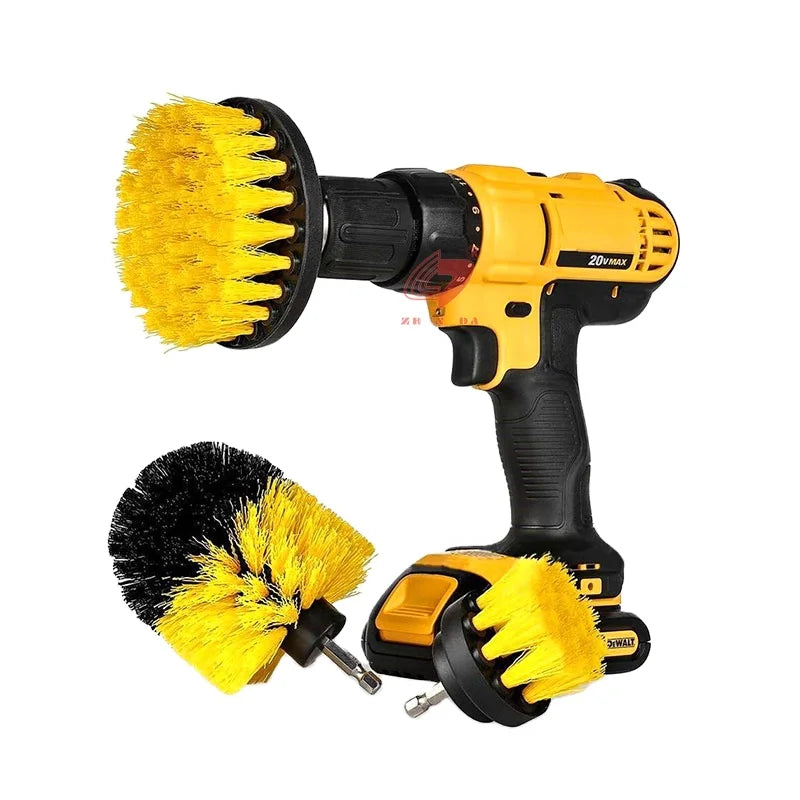 Customize Logo and Packing 3 Pack Drill Power Scrubber Brush Cleaning Set Fit Tire Car Mats Floor Mat Bathroom