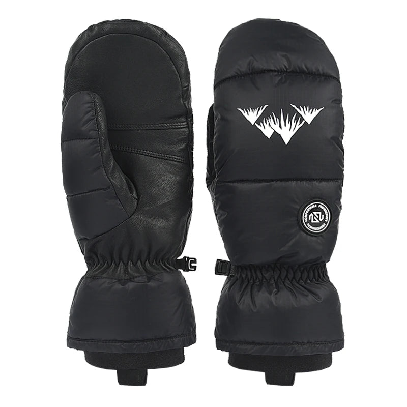 Winter Soft Premium Down Ski Snowboard Mittens Gloves Latest Ski Gloves Goat Leather Palm for Outdoor