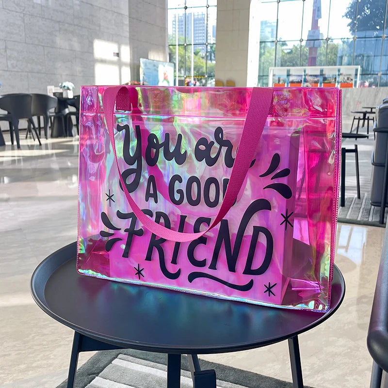 Custom Waterproof Plastic Pvc Bag clear Pouch Jewelry Packaging Pvc Gift Bag Pvc Holographic Plastic Shopping Bag
