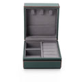 Customize logo Polygonal Jewelry Set Ring Pendant Box Deep Green Jewelry Set Leather Boxes with Custom logo